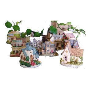 Miniature Village Buildings 11 Assorted Buildings Christmas Village Houses